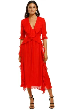 Talulah Sweet Sugar Midi Dress Red Size 8 for rent on The Volte - image 1