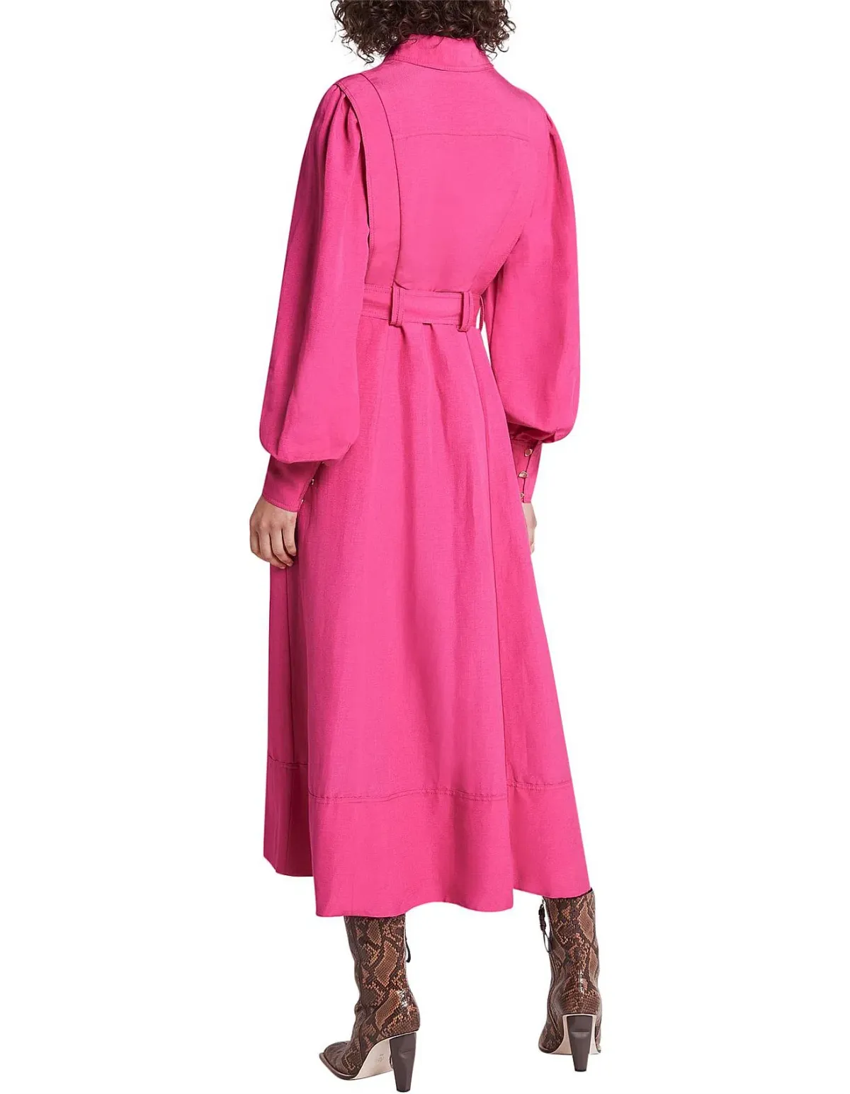 Aje Admiration Midi Shirt Dress Fuchsia Pink Size 8 - Image 3