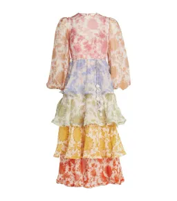 Zimmermann Postcard Flounce Midi Dress Multi Size 0/Au 8 for rent on The Volte - image 3