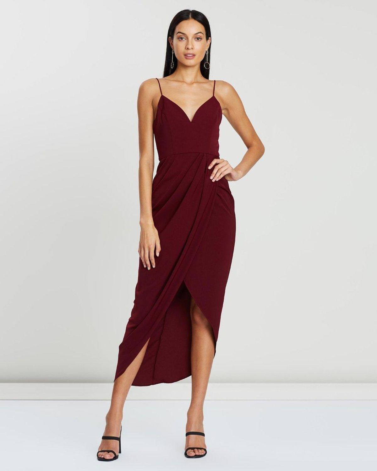 Shona Joy Core Cocktail Dress Burgundy Size 10 - Image 2