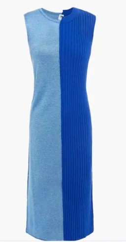 M Missoni Two-tone Metallic Ribbed And Crochet-knit Dress Blue Size 12 for rent on The Volte - image 2