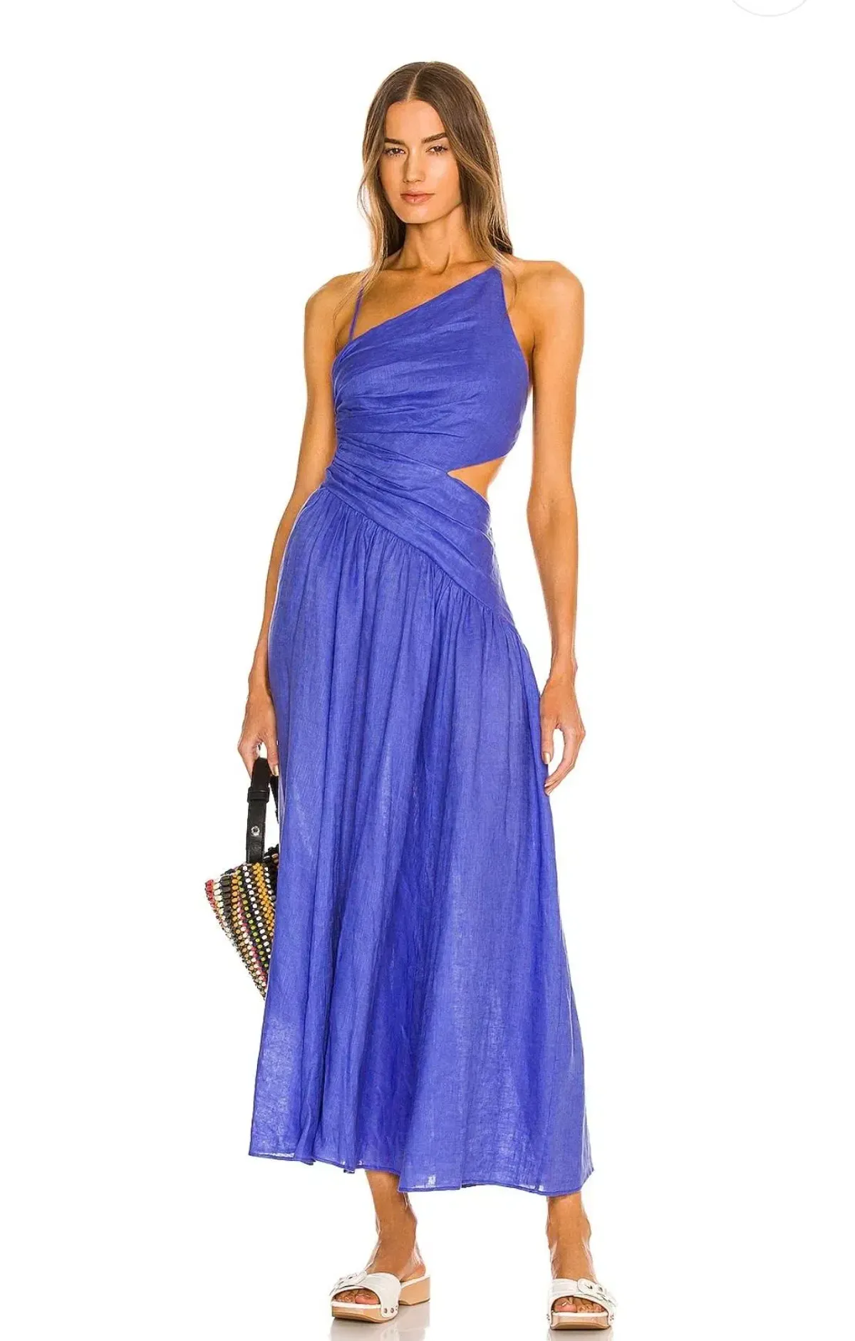 Zimmermann Tropicana Asymmetric Dress Cobalt Blue Size 1/Au 10 - Image 3