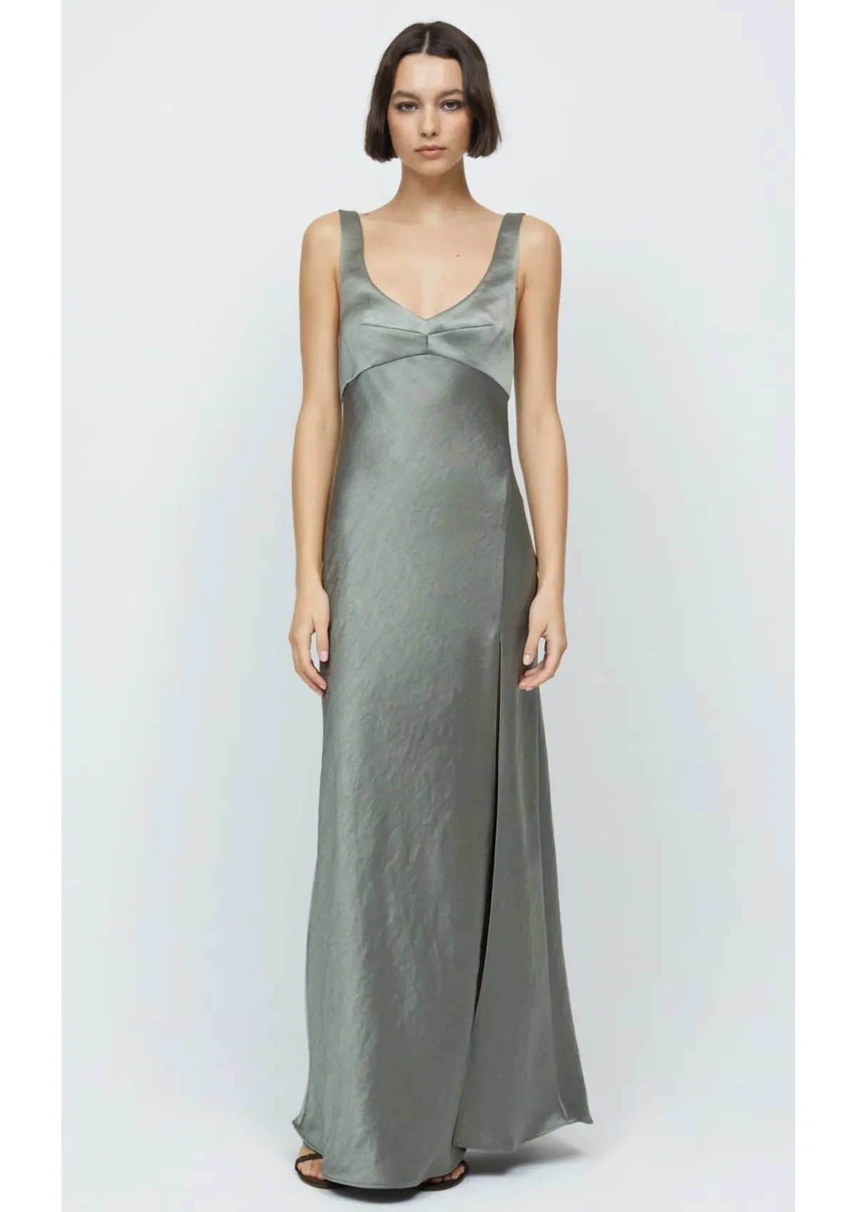 Bec & Bridge Nadia V Maxi Dress Olive Size 12 - Image 1