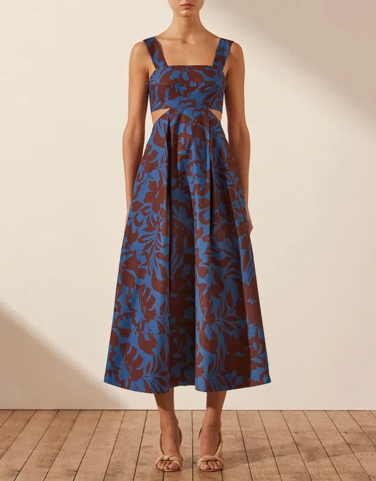 Shona Joy Catia Cut Out Midi Dress Catia Print Size 10 - Image 1