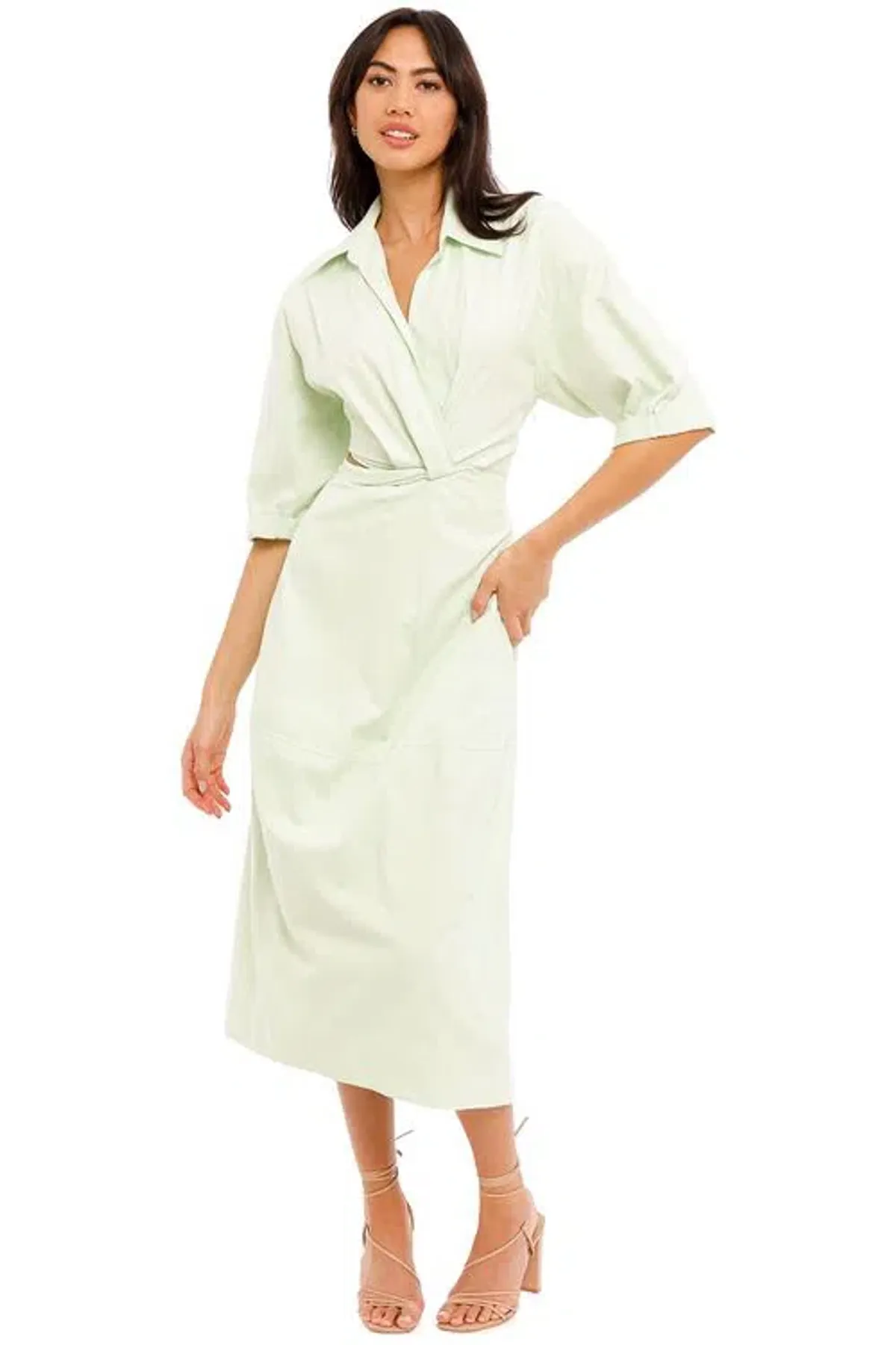 Camilla And Marc Kyra Cocoon Midi Dress Sour Apple Size 10 - Image 1