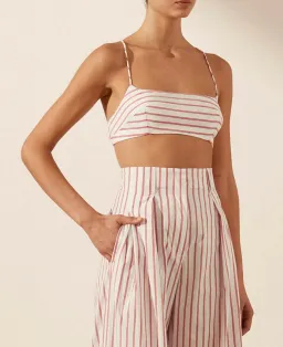 Shona Joy Tie Back Bralette & High Waist Pants Set Ribiero Size 6 for rent on The Volte - image 2