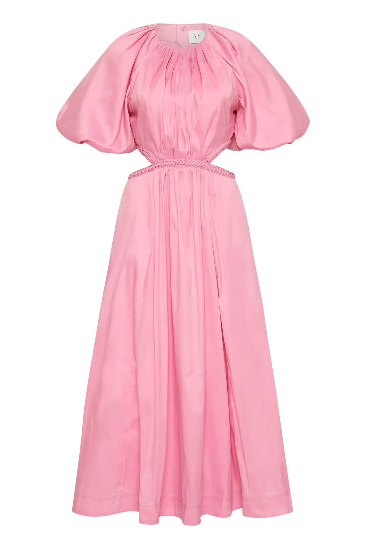 Aje Capucine Puff Sleeve Midi Dress Bon Bon Pink Size AU 8 - Image 5