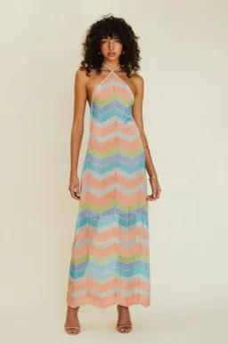 Suboo Solar Chevron Halter Maxi Dress Multi Size M / Au 10 for rent on The Volte - image 1