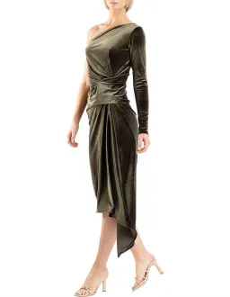 One Fell Swoop Leticia One Shoulder Midi Dress Green Size 10 for rent on The Volte - image 4