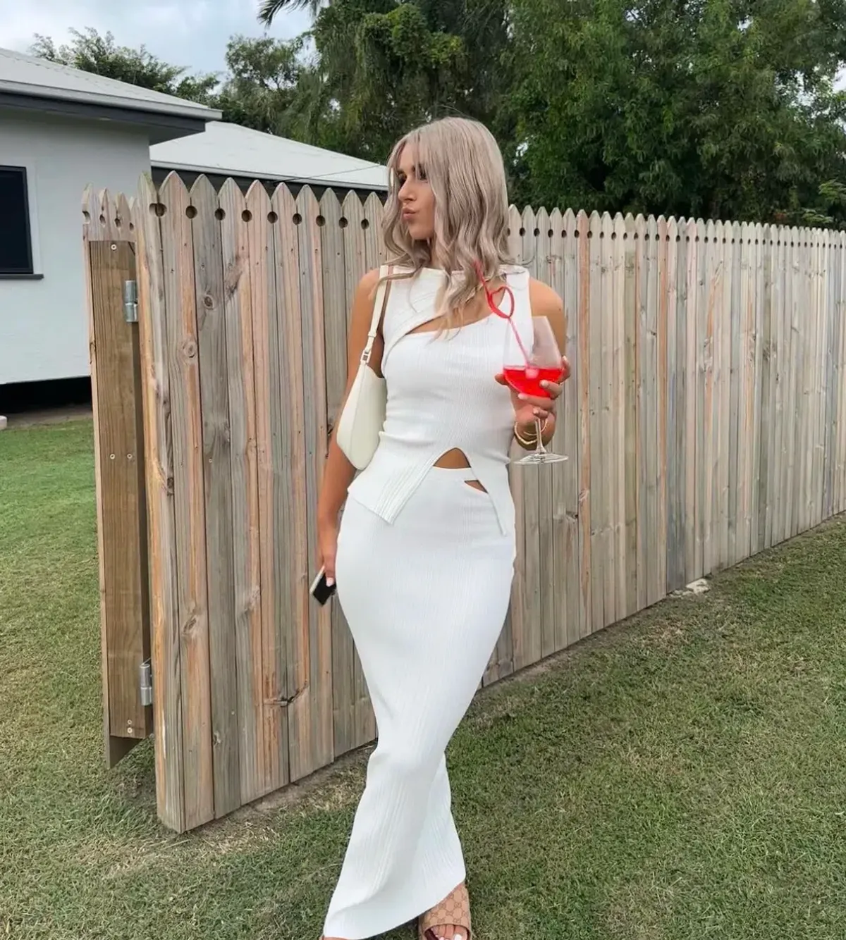 Henne Romee Knit Top and Skirt Set White Size 8 / S - Image 2