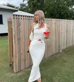 Henne Romee Knit Top and Skirt Set White Size 8 / S for rent on The Volte - image 2