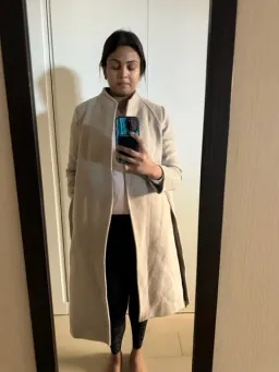 Reiss Wrap Coat Oatmeal / Beige Size 10  for rent on The Volte - image 2