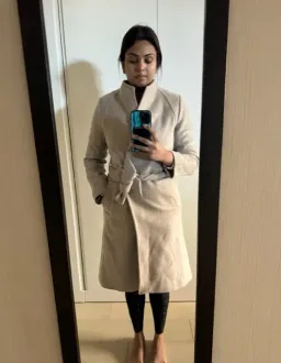 Reiss Wrap Coat Oatmeal / Beige Size 10  for rent on The Volte - image 3