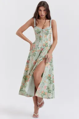 House of CB Sabrina Dress Green/Floral Size 14 for rent on The Volte - image 1