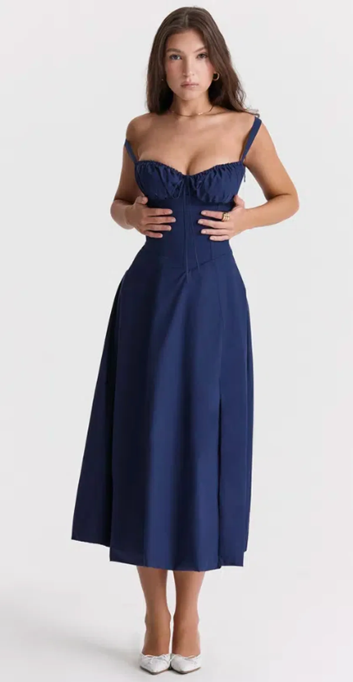 House of CB Carmen Dress Navy Size 14  - Image 3