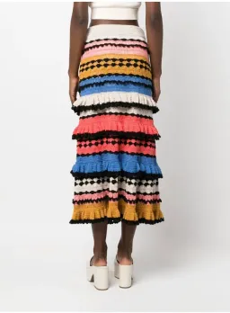 Zimmermann Tiggy Frilled Tiered Skirt Multi Size 8 for rent on The Volte - image 3