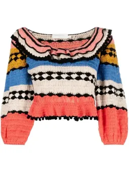 Zimmermann Tiggy Frill Crochet Top Multi Size 8  for rent on The Volte - image 2