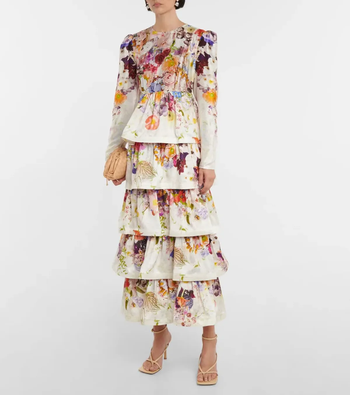 Zimmermann Prima Tiered Floral Midi-Dress Multi Floral Size 4/Au 16 - Image 1