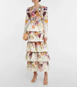 Zimmermann Prima Tiered Floral Midi-Dress Multi Floral Size 4/Au 16 for rent on The Volte - image 1