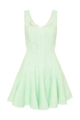 Aje Anais Boucle Mini Dress Peppermint Green Tweed Size 4 for rent on The Volte - image 4