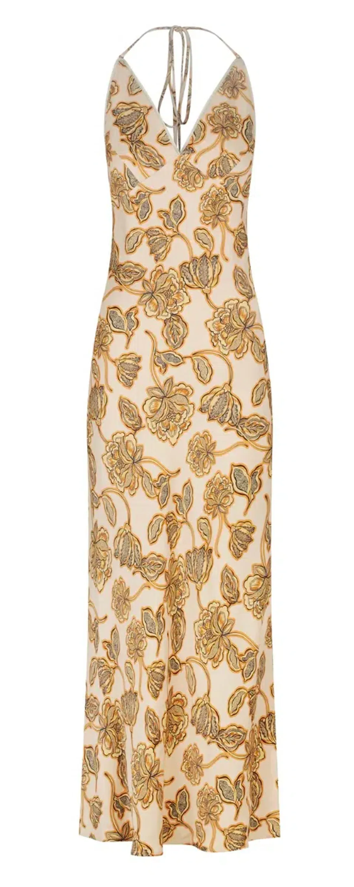 Hansen and Gretel Meadow Bias Backless Dress Peach Floral Size S / Au 8 - Image 4