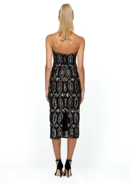 Bariano Blanca Strapless Midi Dress Black Multi Size AU 8 for rent on The Volte - image 3