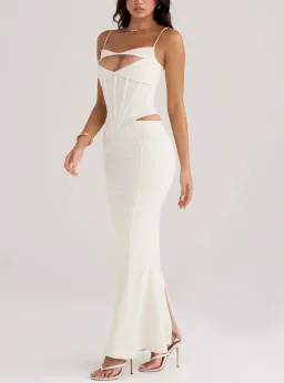 House of CB Paloma Corset Maxi Dress Ivory Size L / Au 12 for rent on The Volte - image 5
