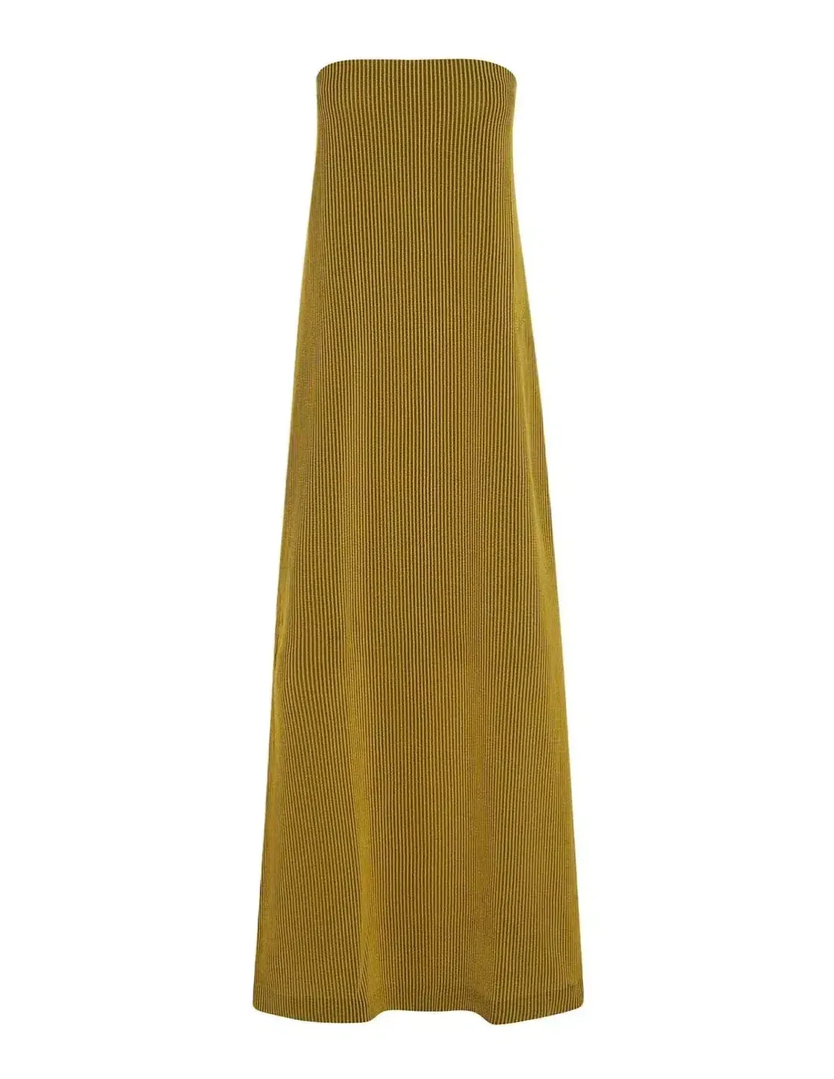 Camilla and Marc Izaro Strapless Maxi Column Dress in Brown/Gold Stripe Size 12 - Image 5