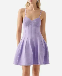 Aje Phaedra Ottoman Bustier Mini Dress Lilac Size M / Au 10 for rent on The Volte - image 4