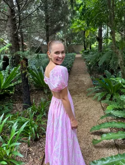 Seed Heritage Voile Floral Off Shoulder Maxi Dress Pink/Floral Size 6 for rent on The Volte - image 6