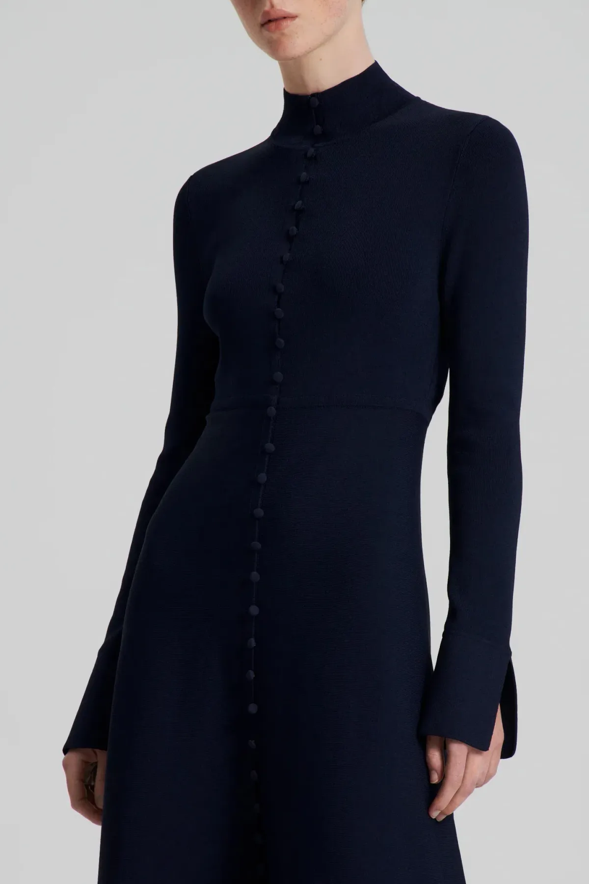 Scanlan Theodore Crepe Knit Button Polo Dress Navy Size M / AU 10 - Image 3