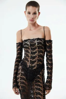 THE NEW ARRIVALS by İlkyaz Özel Moss in El Hedonismo Dress Black Size 6/XS for rent on The Volte - image 4