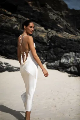 Shona Joy La Lune Backless Bias Midi Dress Cream Size 8 for rent on The Volte - image 3