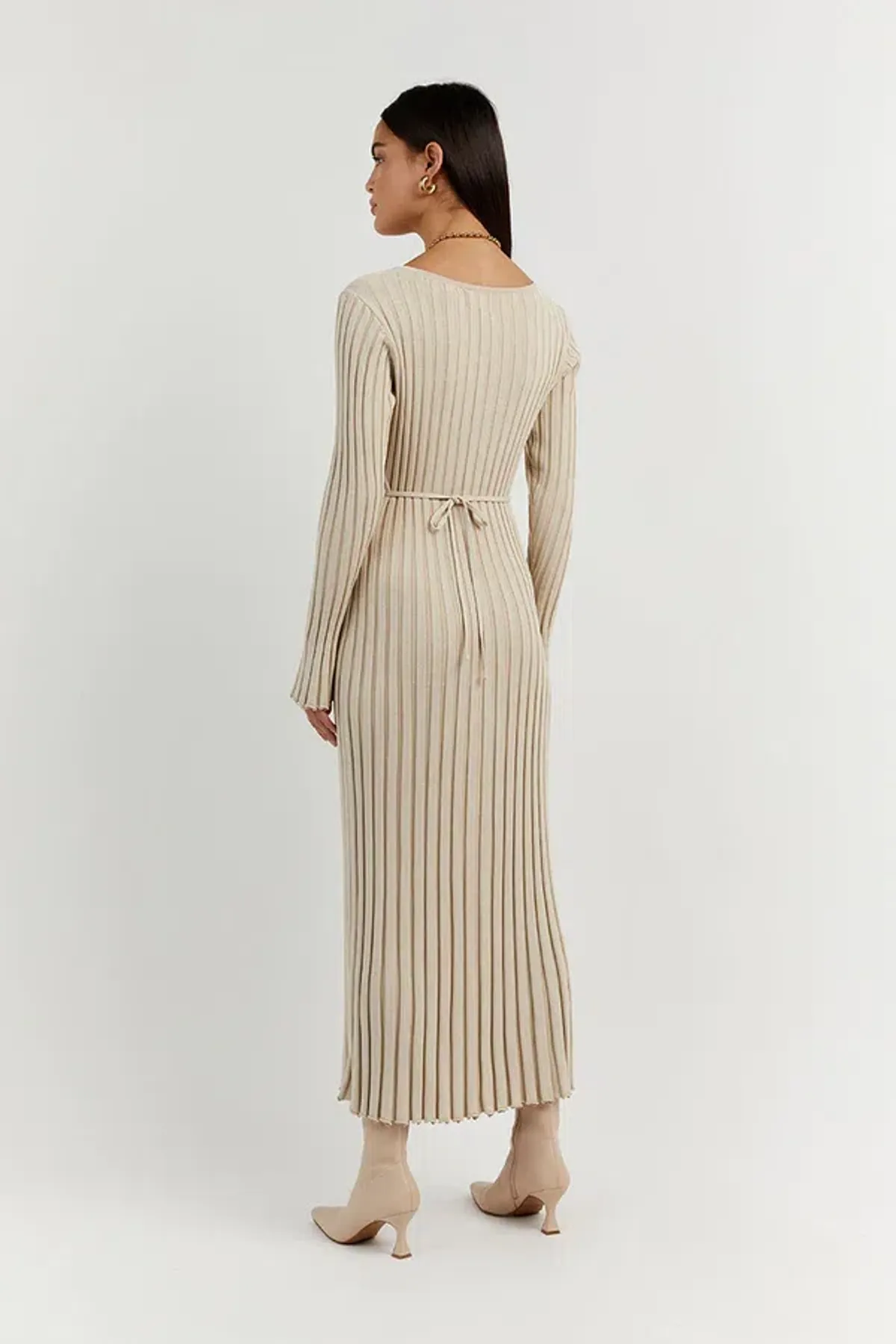 Dissh Reign Stone Sleeved Knit Midi Dress Stone Size XS/AU 6 - Image 5
