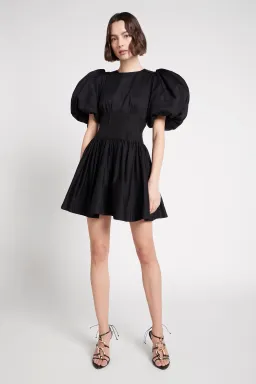 Aje Gianna Puff Sleeve Dress Black Size 12 for rent on The Volte - image 1