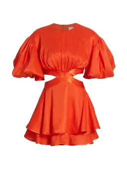 Aje Gracious Cut-Out Mini Dress Orange Size 10 for rent on The Volte - image 4
