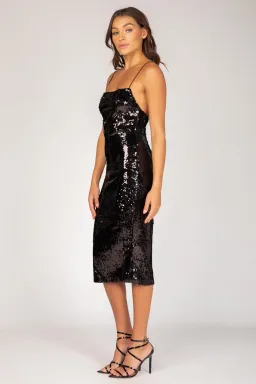 Bianca and Bridgett Leah Midi Dress Black Sequin Size 8 for rent on The Volte - image 3