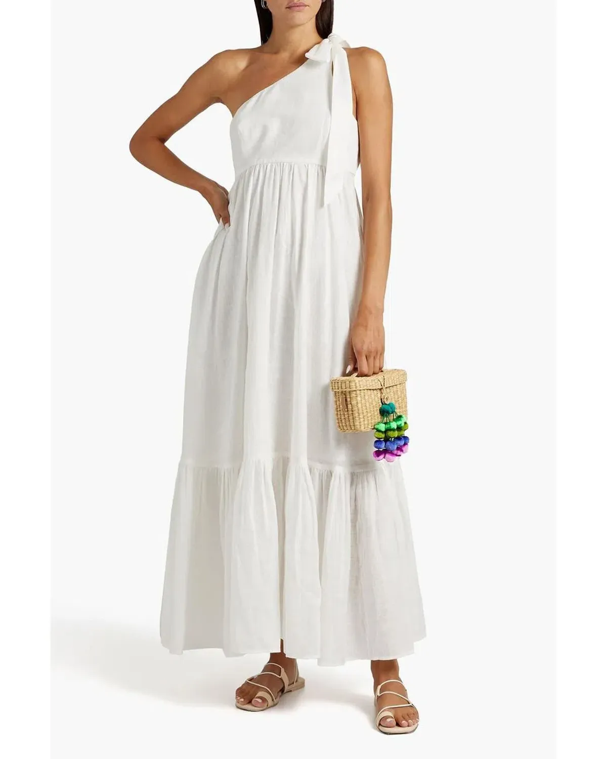 Zimmermann Juliette One Shoulder White Maxi Dress White Size 0 /AU 6 - Image 1