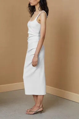 Bec & Bridge Karina Tuck Midi Dress Ivory Size 8 for rent on The Volte - image 3