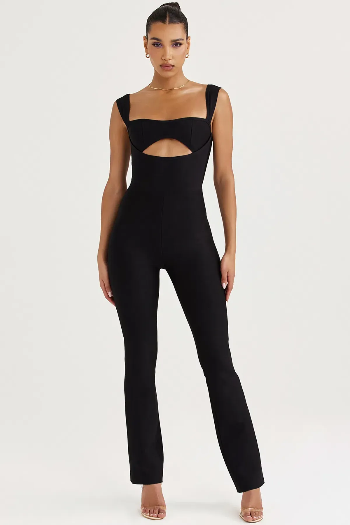 House of CB Yasmeen Bandage Jumpsuit Black Size 8 - Image 4