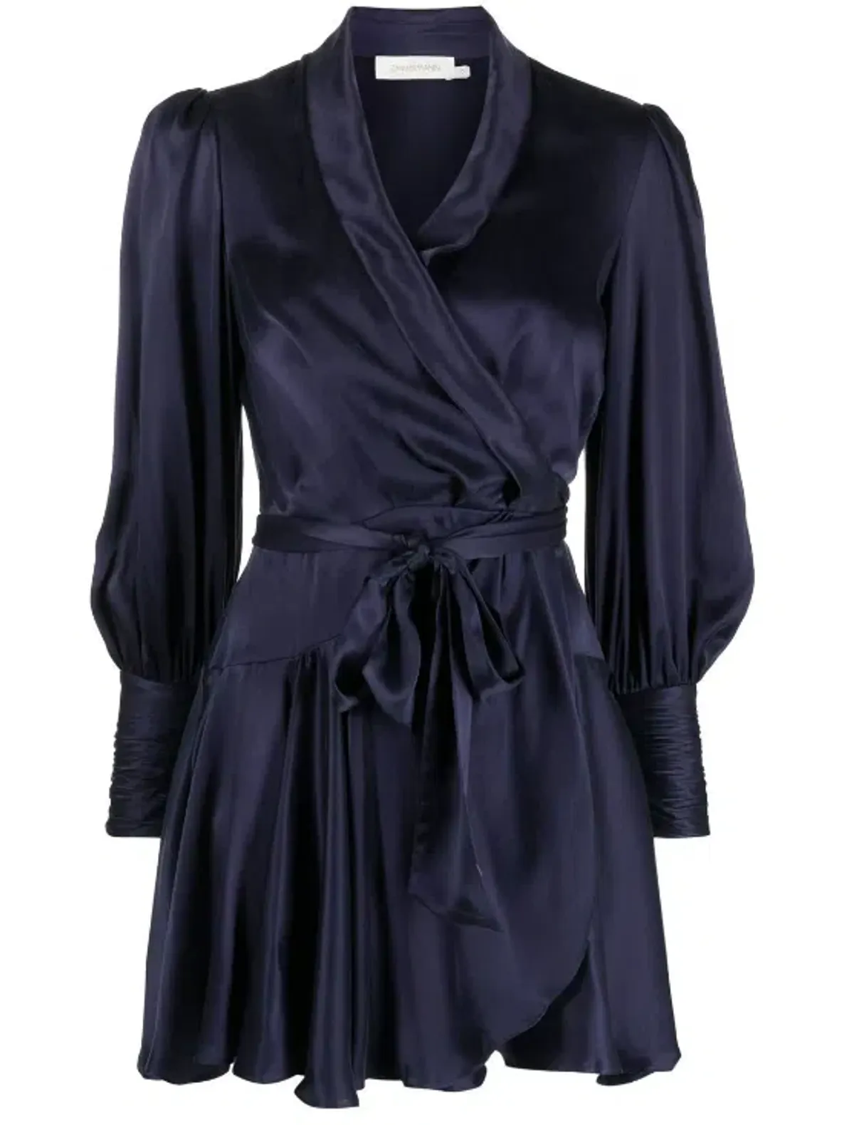 Zimmermann Silk Wrap Mini Dress in Navy Size 0 / Au 8 - Image 2