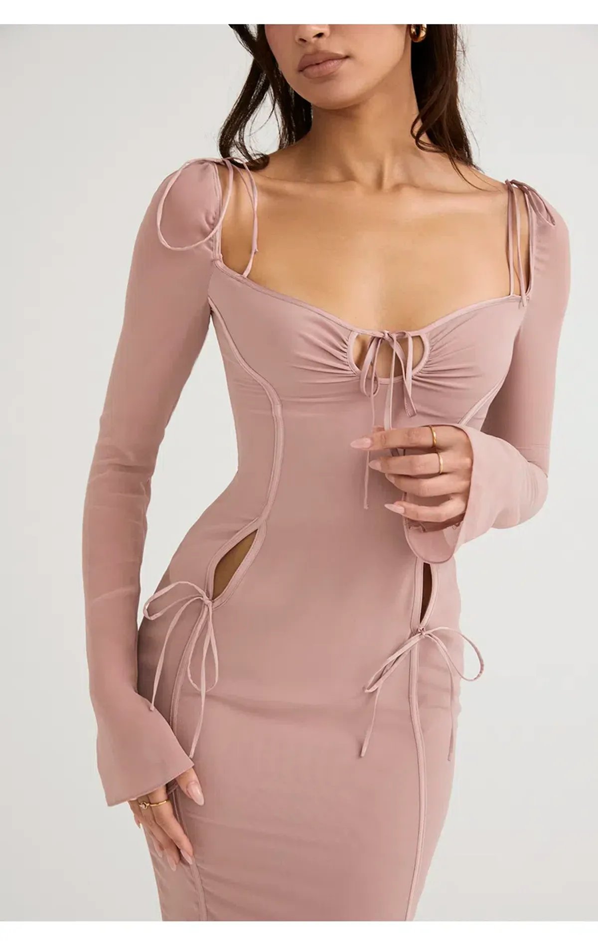 House of CB Ophelia Cutout Midi Dress Blush Size XL / Au 14 - Image 4
