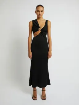 Christopher Esber Serpentine Crystal Stoned Tank Dress Black Size 6 for rent on The Volte - image 1