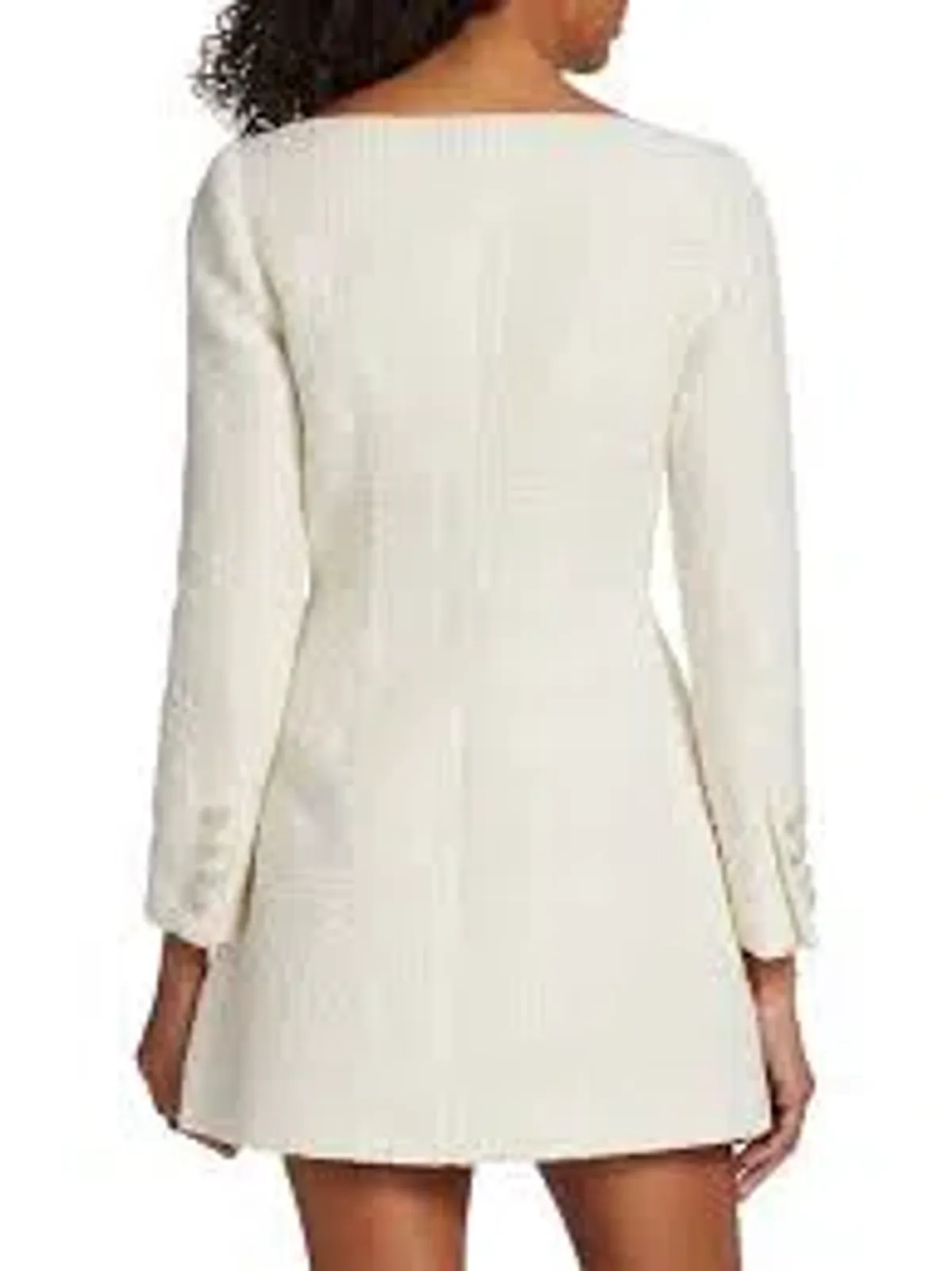 Self-portrait Double-breasted Bouclé Mini Dress Cream Size 10 - Image 2