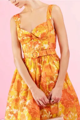 Zimmermann High Tide Picnic Midi Dress Orange Size 1 / AU 10 for rent on The Volte - image 3
