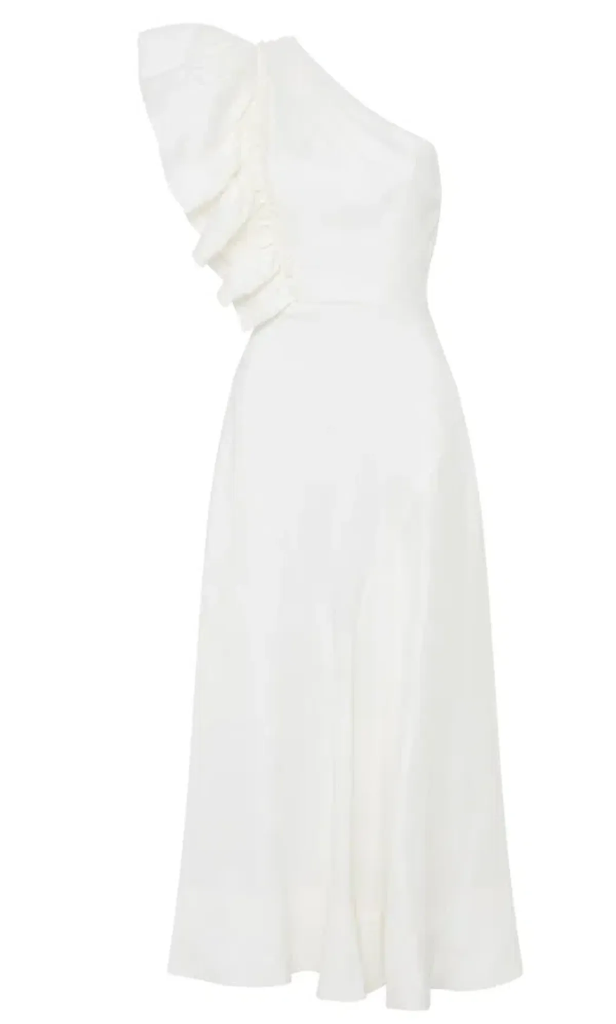 Aje Bonjour Asymmetric Midi Dress White Size 8 - Image 4