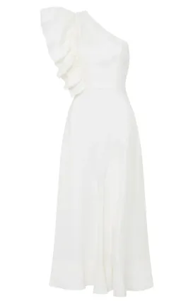 Aje Bonjour Asymmetric Midi Dress White Size 8 for rent on The Volte - image 4