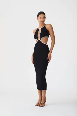 San Sloane Adrian Rib Midi Dress Black Size 8 for rent on The Volte - image 2