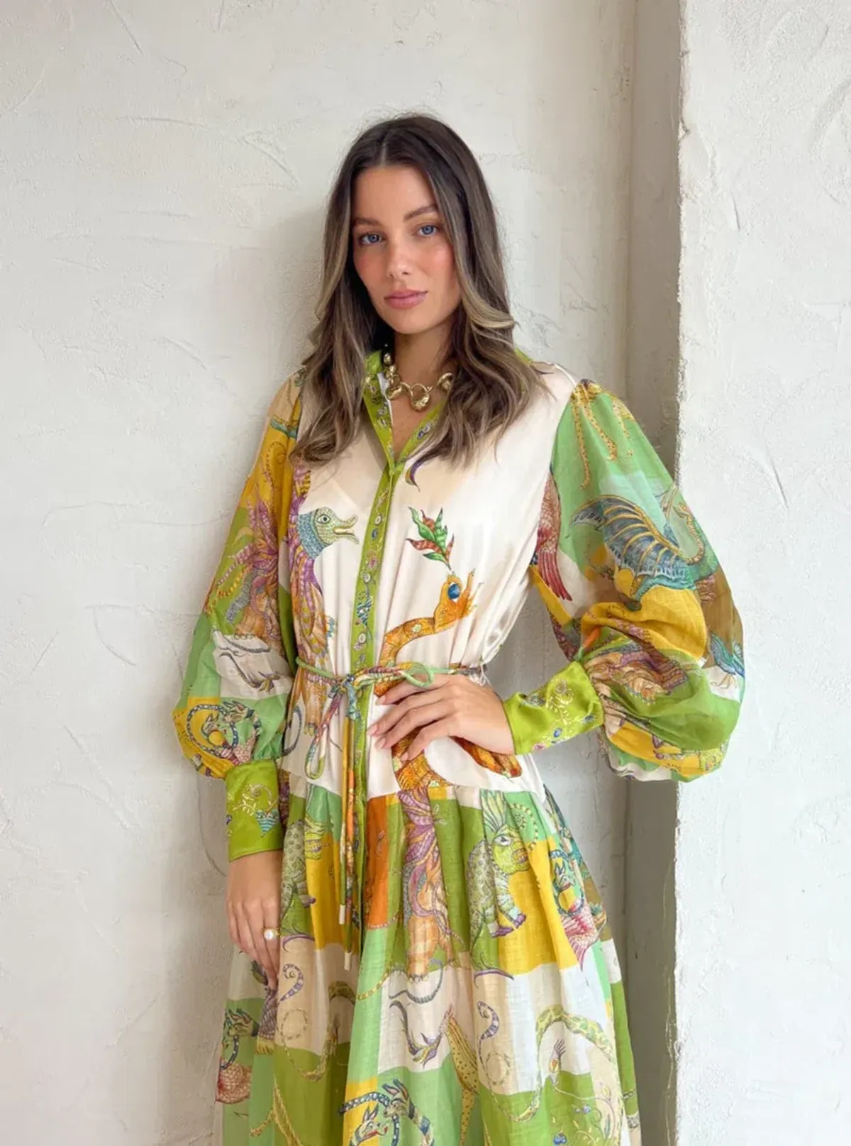 Alemais Jerome Shirtdress Multi Size 10 - Image 4