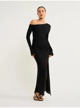 Bec & Bridge Monette Asym L/S Maxi Dress Black Size AU 8 for rent on The Volte - image 1